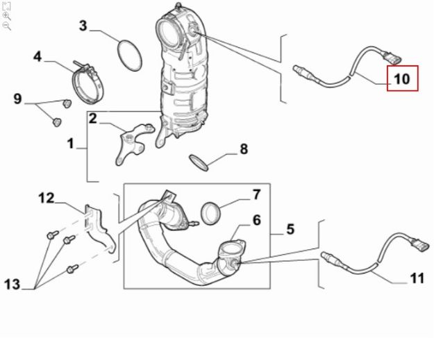 Afbeeldingen van LAMBDA SONDE (BOVENSTE)